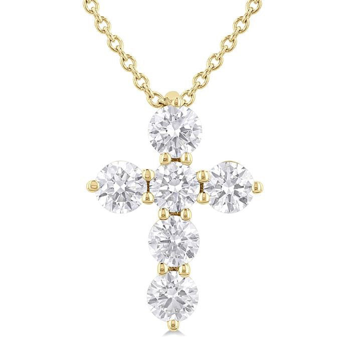 Celestia Fen 6 Stone Cross Diamond Fashion Pendant