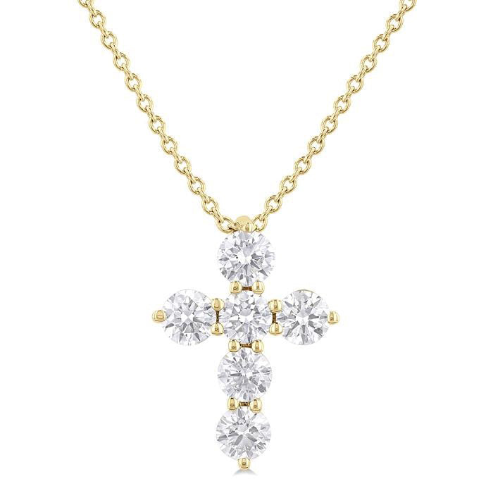 Velour Atlas 6 Stone Cross Diamond Fashion Pendant