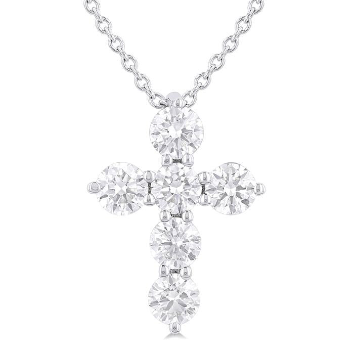 Lustre Lyric 6 Stone Cross Diamond Fashion Pendant