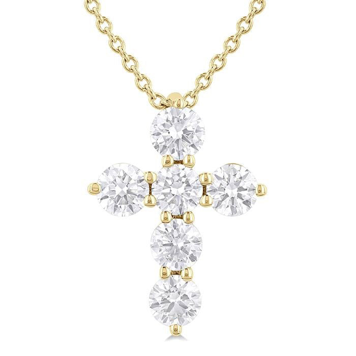 Ophelia Oleander 6 Stone Cross Diamond Fashion Pendant