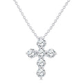 1/2 Ctw Round Cut Diamond Christian Cross 6-Stone Fashion Pendant With Chain in Platinum