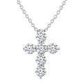 1/3 Ctw 6 Stone Round Cut Diamond Cross Pendant With Chain in 18K White Gold
