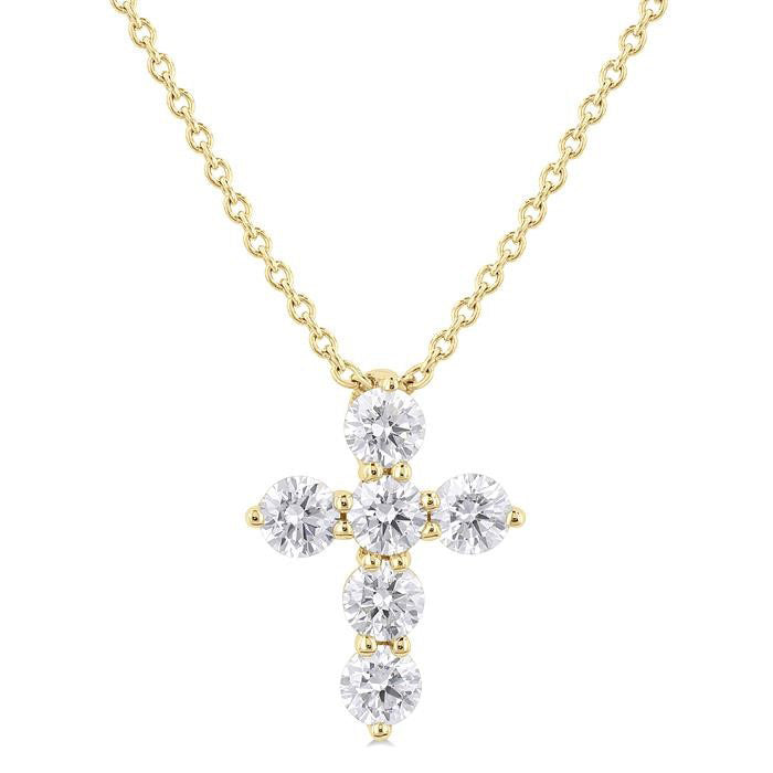Allure Aster 6 Stone Cross Diamond Fashion Pendant