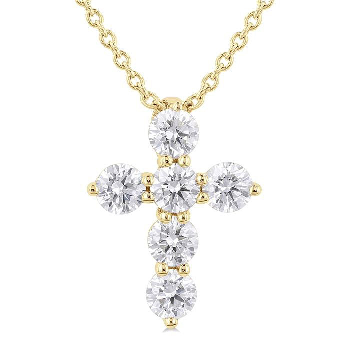 Allure Aster 6 Stone Cross Diamond Fashion Pendant
