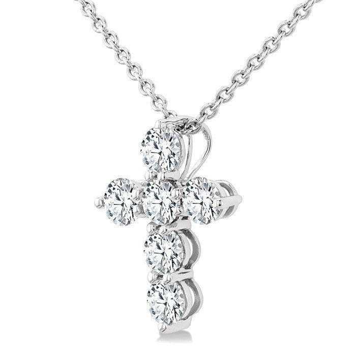 Poise Aria 6 Stone Cross Diamond Fashion Pendant