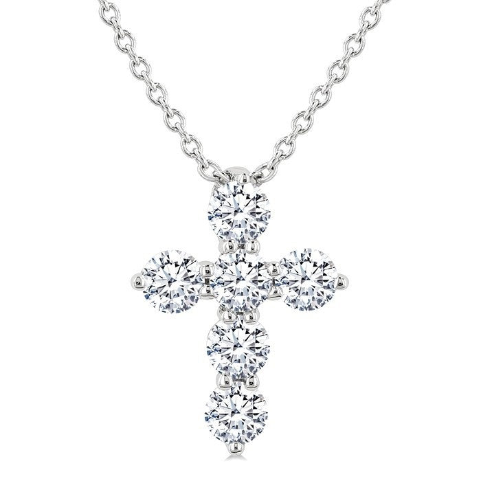 Poise Aria 6 Stone Cross Diamond Fashion Pendant