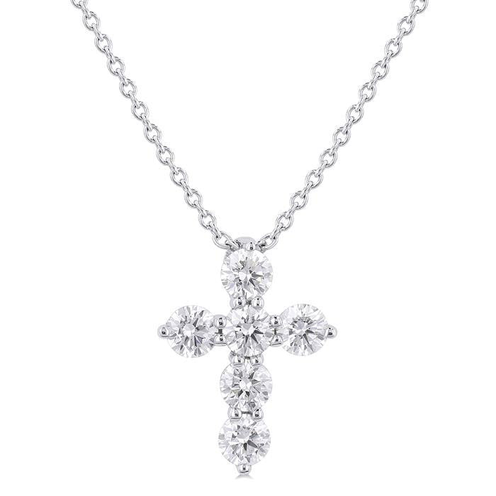 Poise Aria 6 Stone Cross Diamond Fashion Pendant