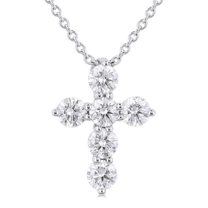 Poise Aria 6 Stone Cross Diamond Fashion Pendant