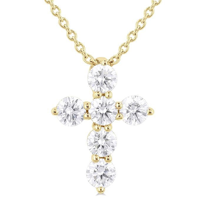 Imperial Rill 6 Stone Cross Diamond Fashion Pendant