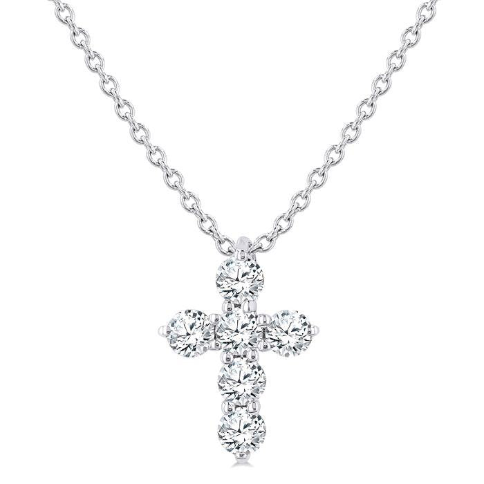 Serenade Juno 6 Stone Cross Diamond Fashion Pendant