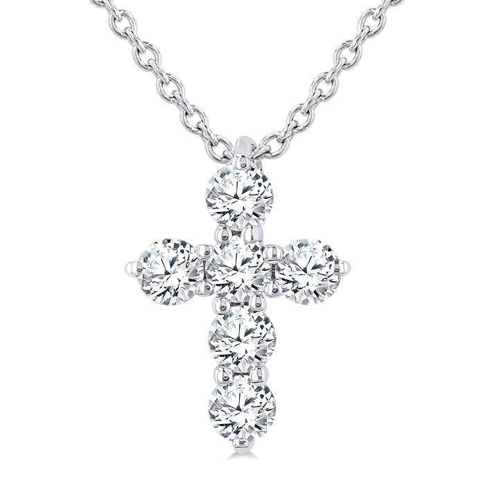 Serenade Juno 6 Stone Cross Diamond Fashion Pendant
