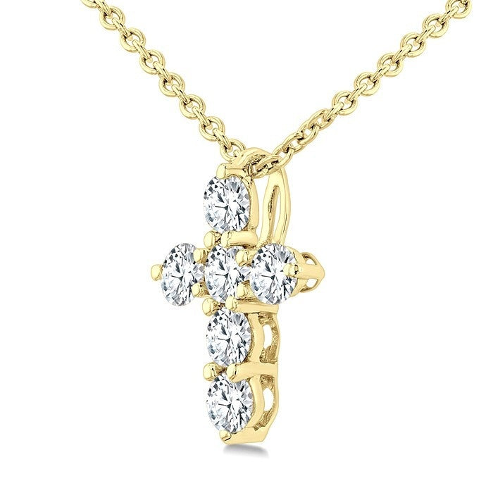 Zenith Bellona 6 Stone Cross Diamond Fashion Pendant