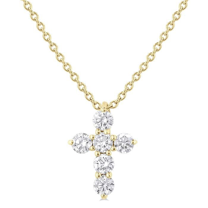 Zenith Bellona 6 Stone Cross Diamond Fashion Pendant