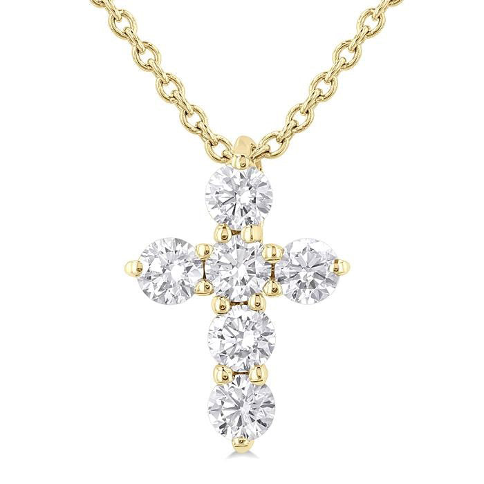 Zenith Bellona 6 Stone Cross Diamond Fashion Pendant