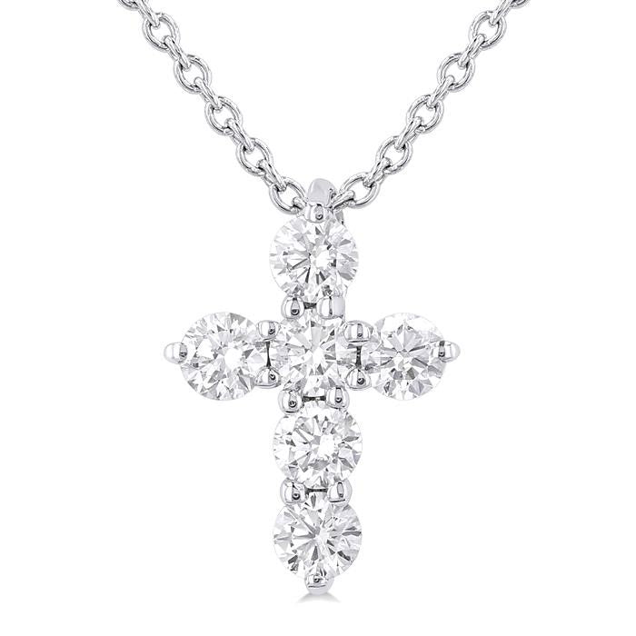 Galatea Maia 6 Stone Cross Diamond Fashion Pendant