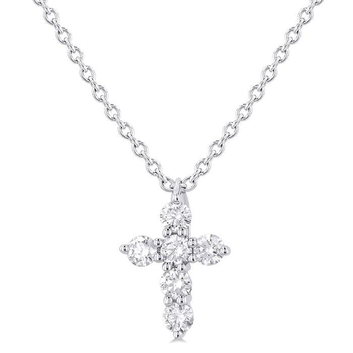 Umber Chantilly 6 Stone Cross Diamond Fashion Pendant