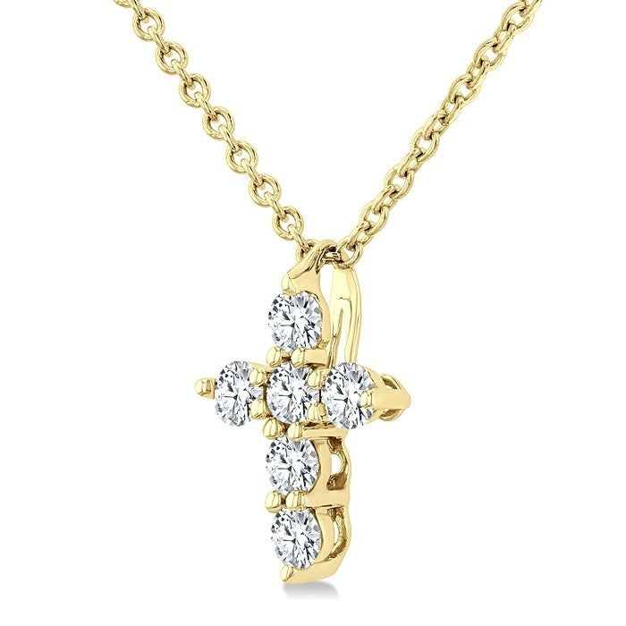 Saffron Seraph 6 Stone Cross Diamond Fashion Pendant