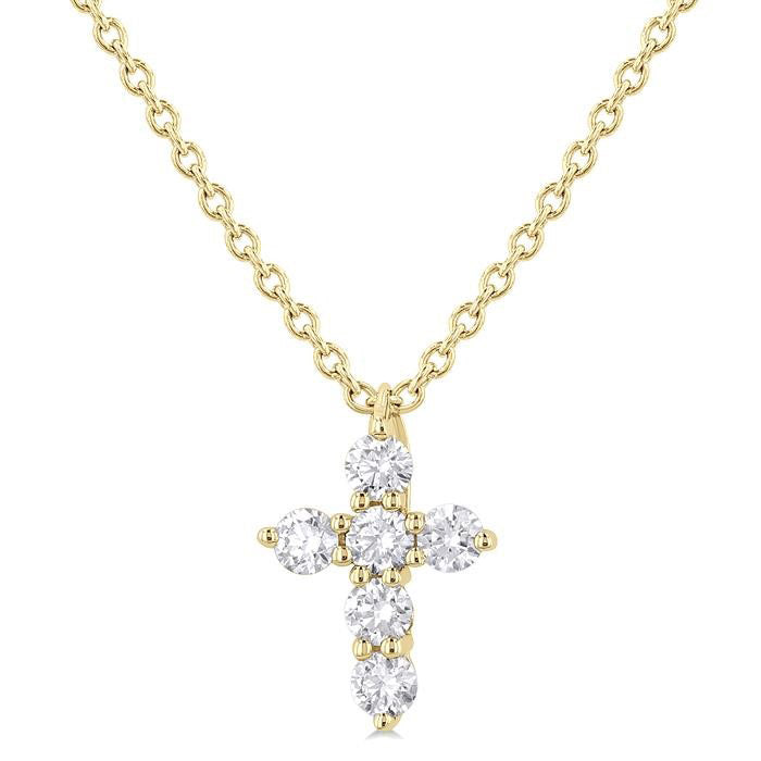 Saffron Seraph 6 Stone Cross Diamond Fashion Pendant