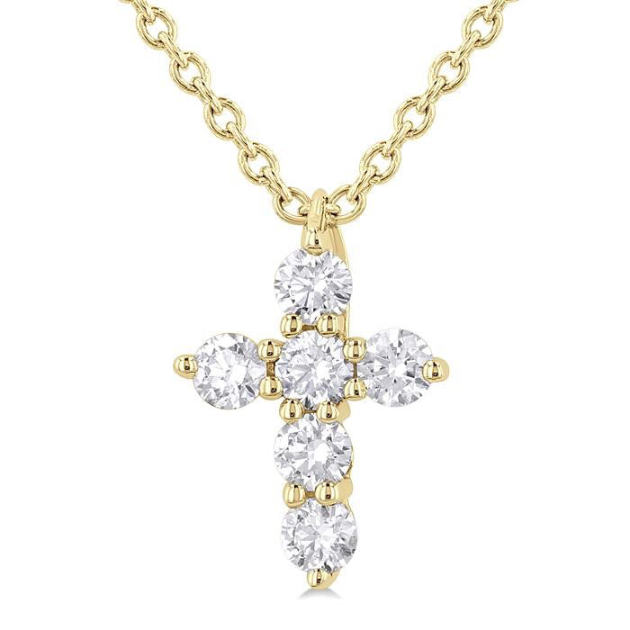 Saffron Seraph 6 Stone Cross Diamond Fashion Pendant