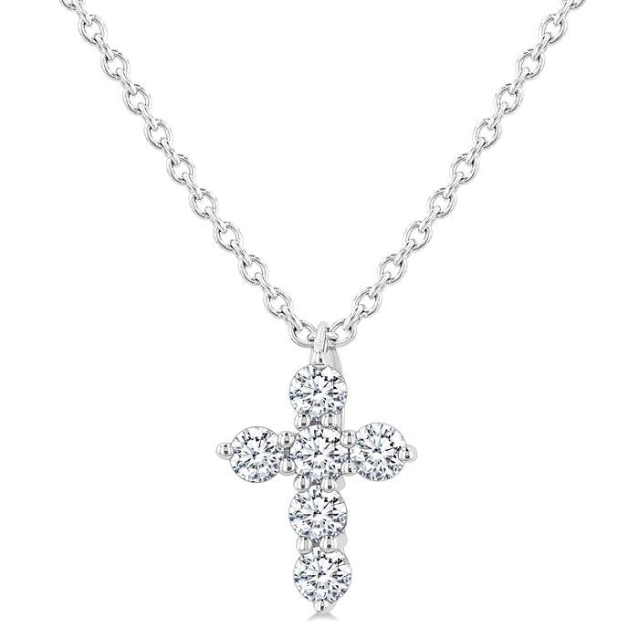 Orchid Yvette 6 Stone Cross Diamond Fashion Pendant