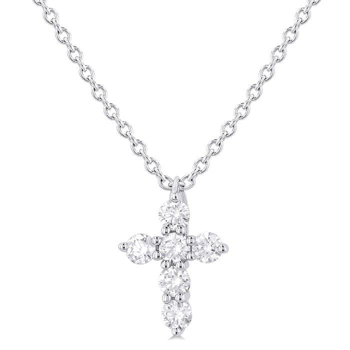 Orchid Yvette 6 Stone Cross Diamond Fashion Pendant