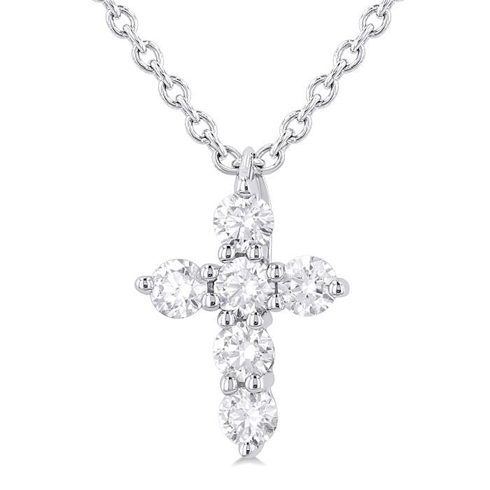 Orchid Yvette 6 Stone Cross Diamond Fashion Pendant