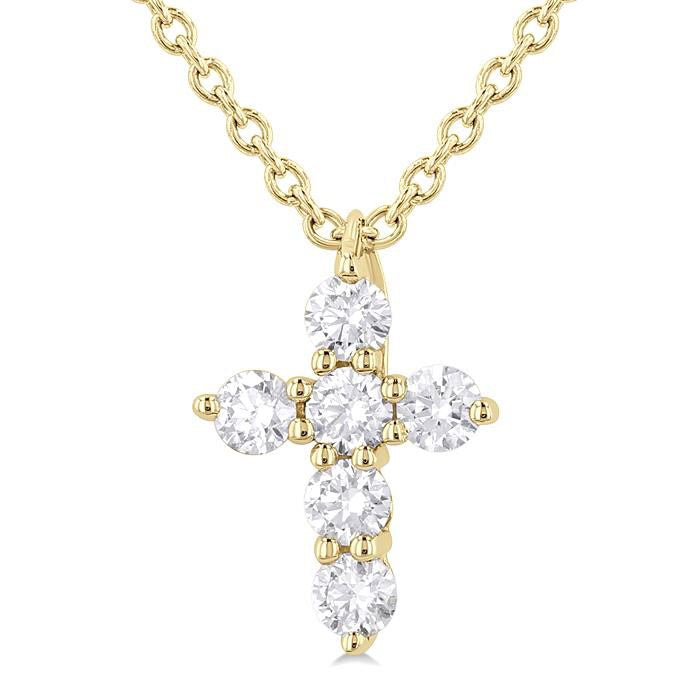 Lilith Yew 6 Stone Cross Diamond Fashion Pendant