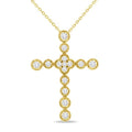 1/4 Ctw Round Cut Diamond Bubble Cross Pendant With Chain in 10K Yellow Gold