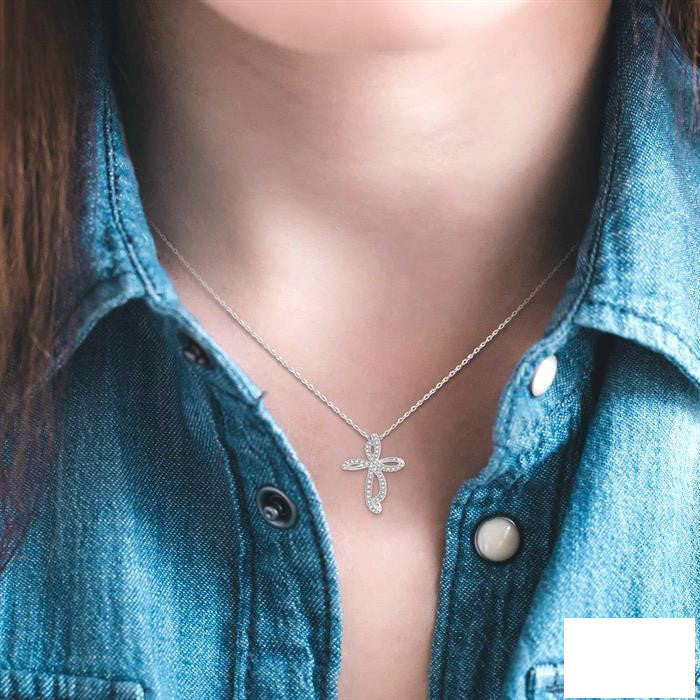 Marigold Lyric Cross Diamond Fashion Pendant