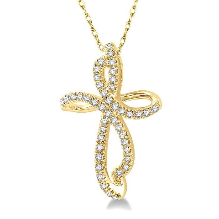 Wisteria Ivy Cross Diamond Fashion Pendant