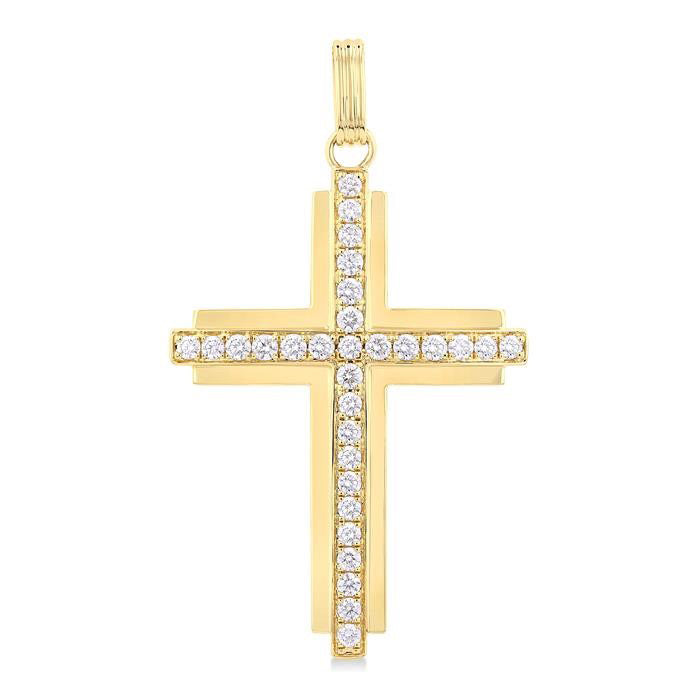 Vellum Riviera Cross Diamond Fashion Pendant