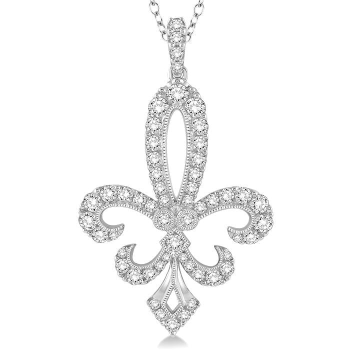 Zofia Marigold Fleur De Lis Diamond Pendant