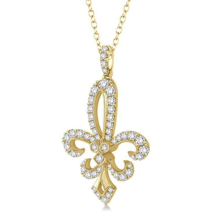 Zephyr Nettle Fleur De Lis Diamond Pendant