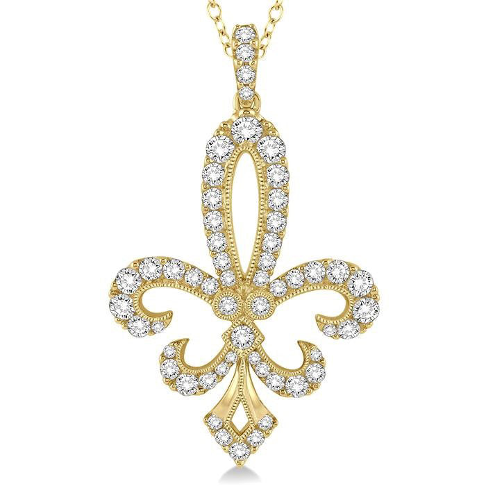 Zephyr Nettle Fleur De Lis Diamond Pendant