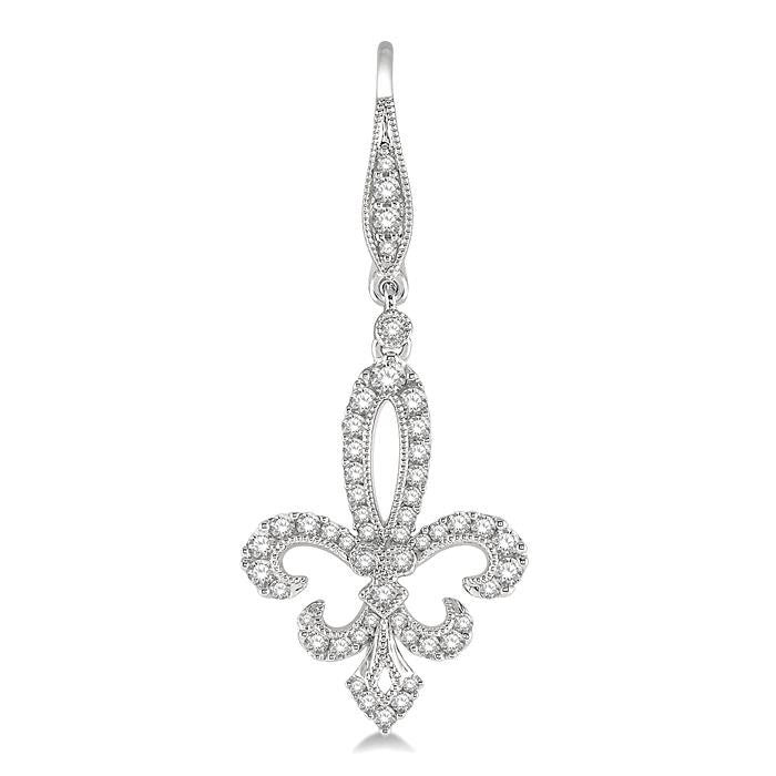 Fleur De Lis Diamond Earrings