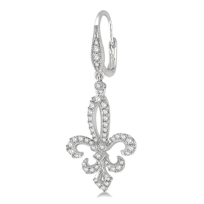 Fleur De Lis Diamond Earrings