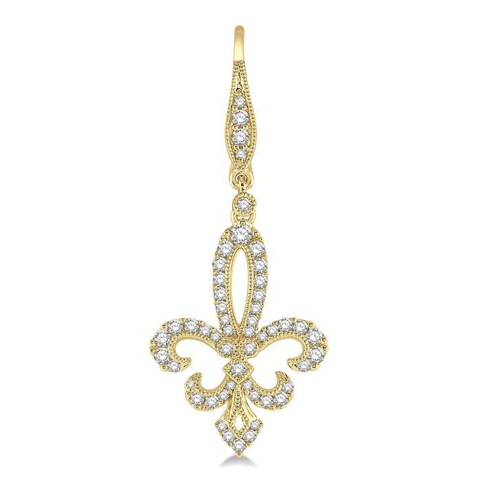 Fleur De Lis Diamond Earrings