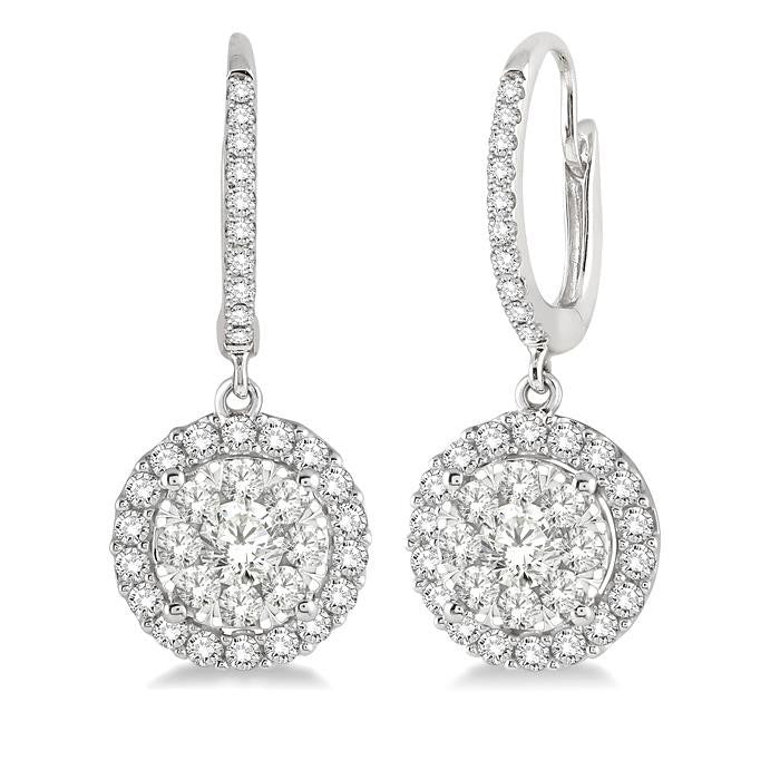 Round Shape Halo Shine Bright Essential Diamond Earrings