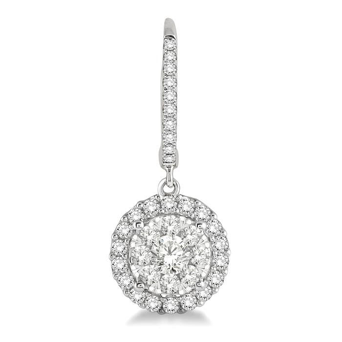 Round Shape Halo Shine Bright Essential Diamond Earrings