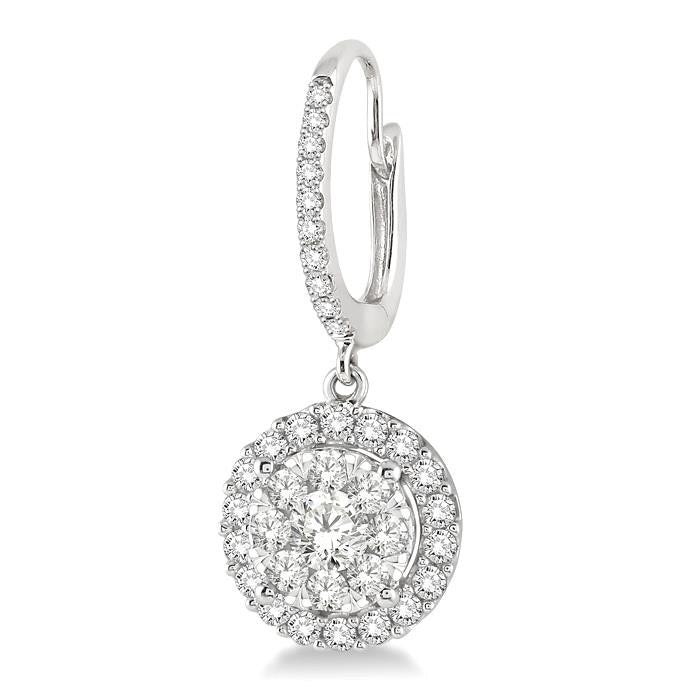 Round Shape Halo Shine Bright Essential Diamond Earrings
