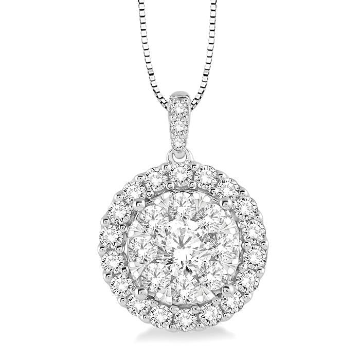 Gala Drift Round Shape Halo Shine Bright Essential Diamond Pendant