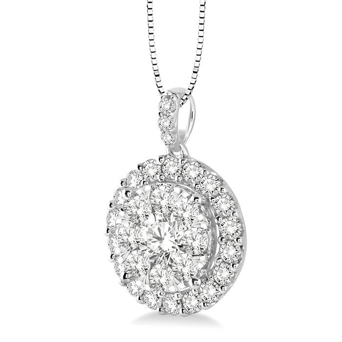 Gala Drift Round Shape Halo Shine Bright Essential Diamond Pendant