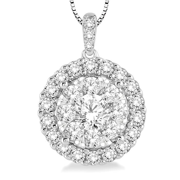 Gala Drift Round Shape Halo Shine Bright Essential Diamond Pendant