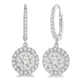3/4 Ctw Round Cut Diamond Shine Bright Earrings in 14K White Gold
