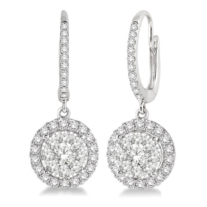 3/4 Ctw Round Cut Diamond Shine Bright Earrings in 14K White Gold