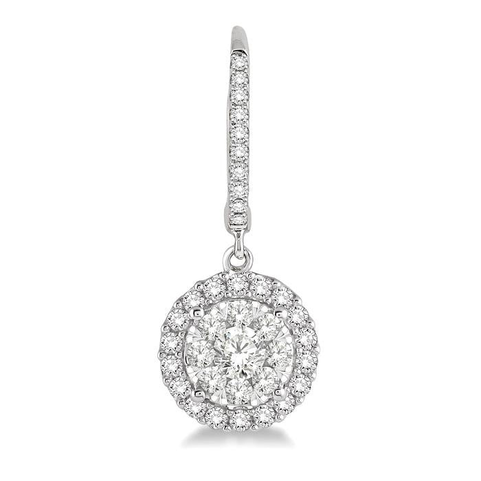 3/4 Ctw Round Cut Diamond Shine Bright Earrings in 14K White Gold