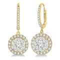 3/4 Ctw Round Cut Diamond Shine Bright Earrings in 14K Yellow and White Gold