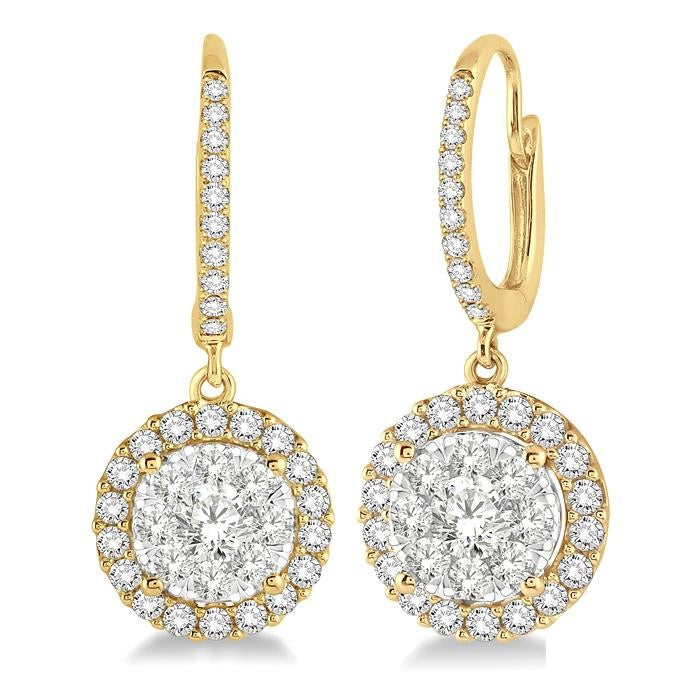 3/4 Ctw Round Cut Diamond Shine Bright Earrings in 14K Yellow and White Gold