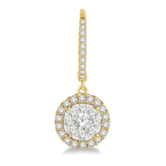 3/4 Ctw Round Cut Diamond Shine Bright Earrings in 14K Yellow and White Gold