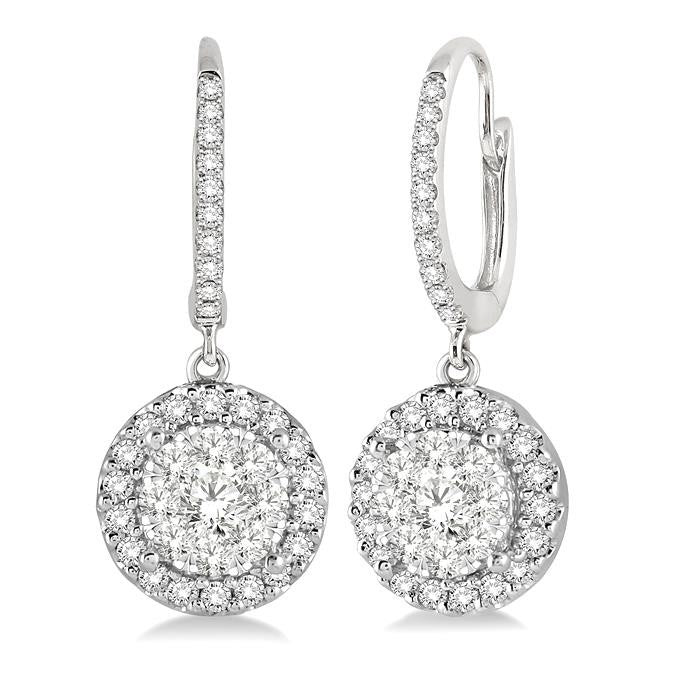 5/8 Ctw Round Cut Diamond Shine Bright Earrings in 14K White Gold